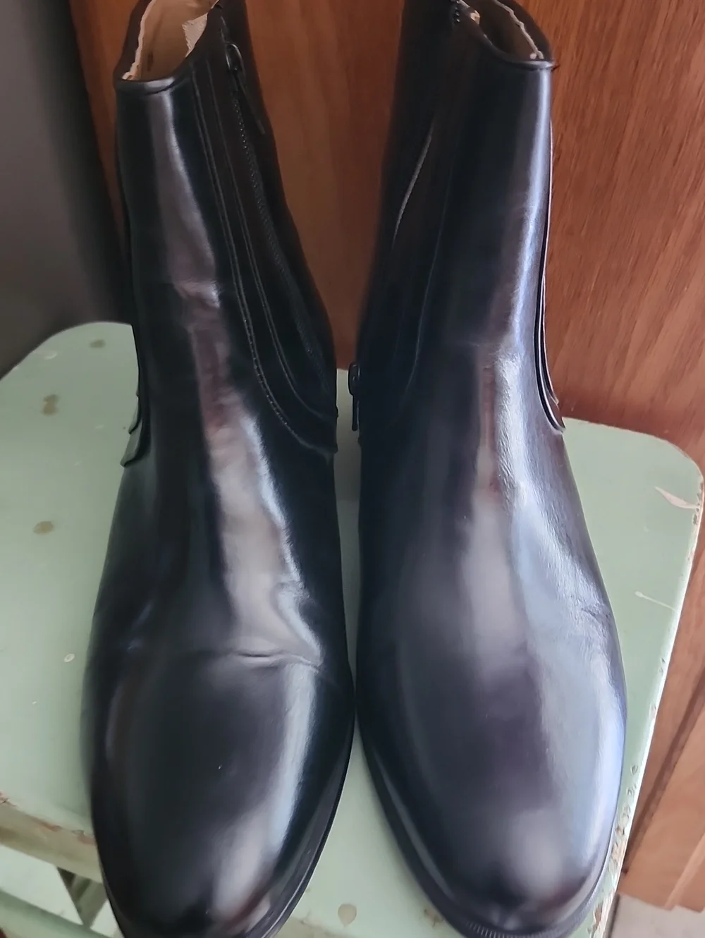 Stacy Adams Classic Men’s Black Leather Side Zip Ankle Boots 8.5
